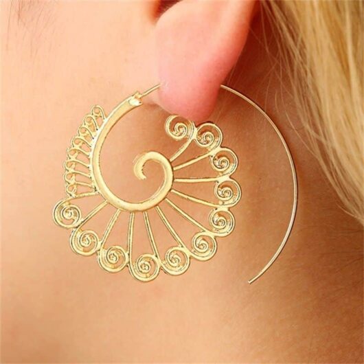 Boucles d'Oreilles Spirales Dorées produit