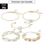 Bracelet Bohème Perles et Coquillages dimension