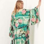 Kimono de Plage Avec Ceinture Effet Floral dos