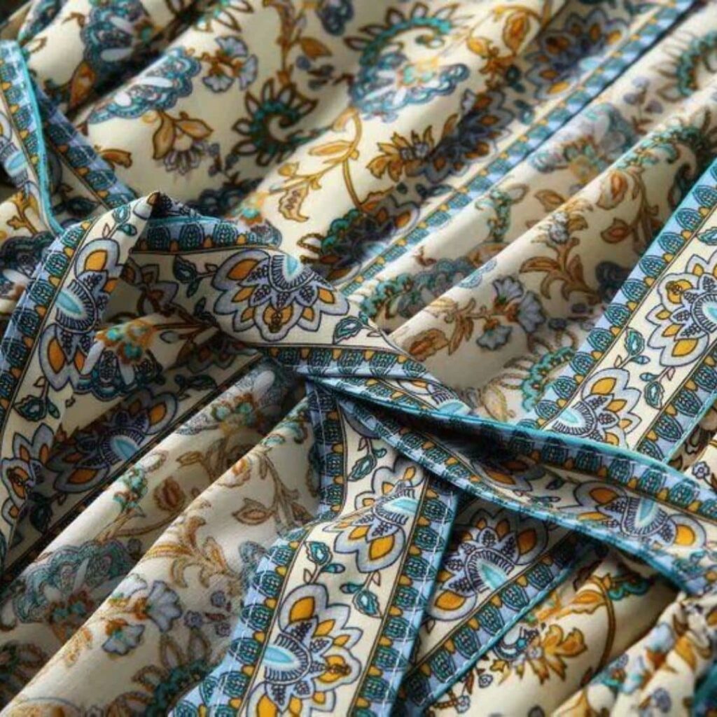 Robe d'Eté Longue et Ample Vintage detail