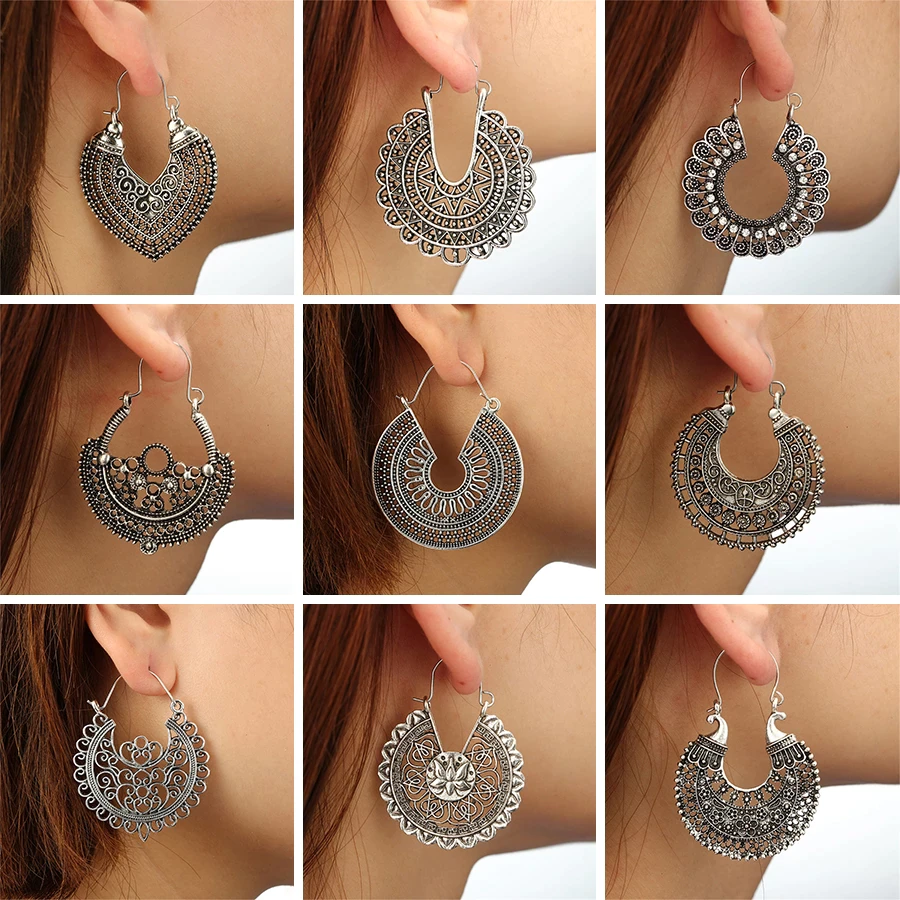 Boucles d'Oreilles Ethniques Argentées lifestyle