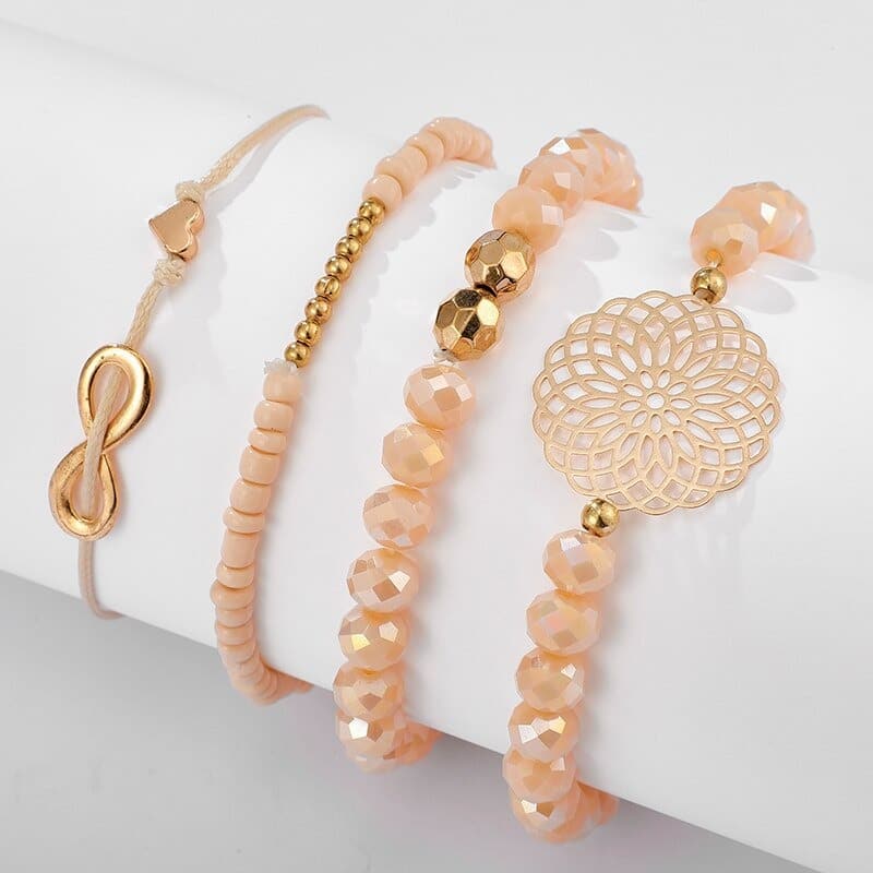 Bracelets ethniques perles et fleurs