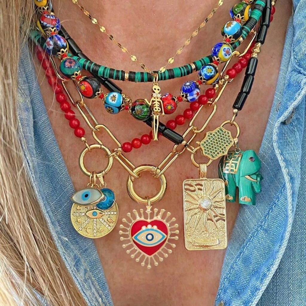 collier pendentif style boho