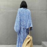 kimono ample leopard bleu dos