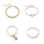 bracelet ethnique perles marbre et pendants 4 bracelets