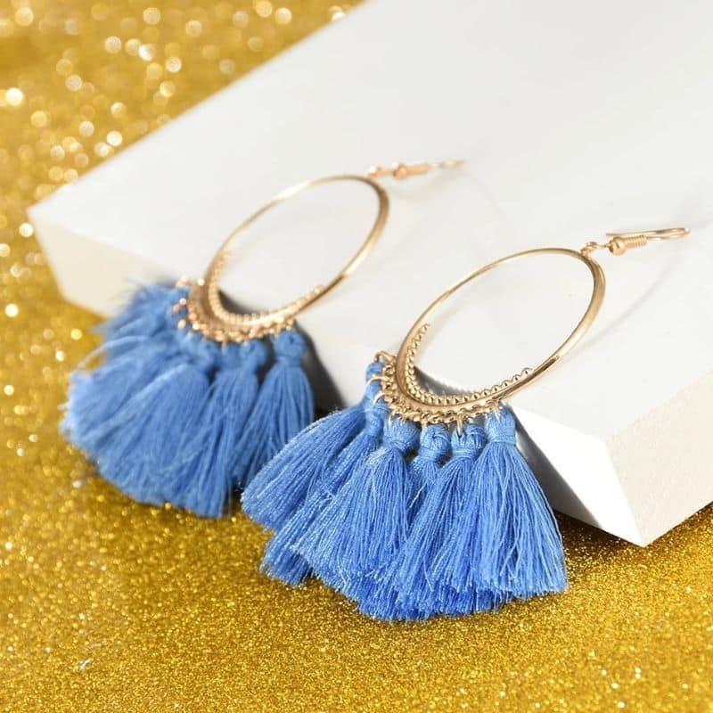 Boucles d'Oreilles Boho Pampilles Colorées lifestyle 2