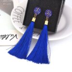 Boucles d'Oreilles Pampilles bleu