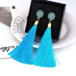 Boucles d'Oreilles Pampilles bleu clair