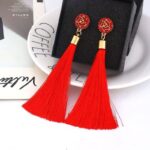 Boucles d'Oreilles Pampilles rouge