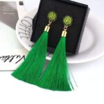 Boucles d'Oreilles Pampilles vert