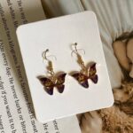 Boucles d'Oreilles Fantaisie Symbole Papillon multicolore