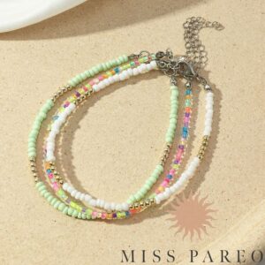 Bracelet de Cheville en Perles Colorées A