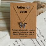 Collier Fantaisie Pendentif Papillon blanc