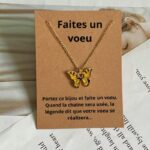 Collier Fantaisie Pendentif Papillon jaune