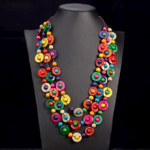 Collier Fantaisie en Bois Style Bohème Vintage multicolore