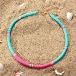 Collier Surfeur Bicolore rose bleu clair