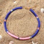 Collier Surfeur Bicolore rose bleu foncé