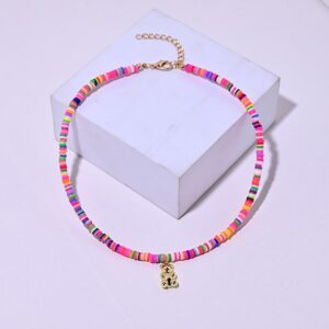 Collier Surfeur Coloré à Pendentif Ourson multicolore