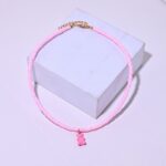 Collier Surfeur Coloré à Pendentif Ourson rose