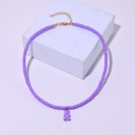 Collier Surfeur Coloré à Pendentif Ourson violet