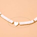 Collier Surfeur Coquillage Blanc Pendentif Coeur detail 2