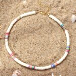 Collier Surfeur Couleur Unie Ras du Cou blanc