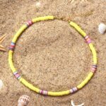 Collier Surfeur Couleur Unie Ras du Cou jaune