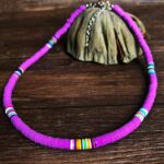 Collier Surfeur Couleur Unie Ras du Cou violet