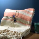 Fouta de Plage Coton Naturel Motifs Vintage rouge