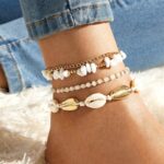 Pack 4 Bracelets de Cheville Perles et Coquillages produit