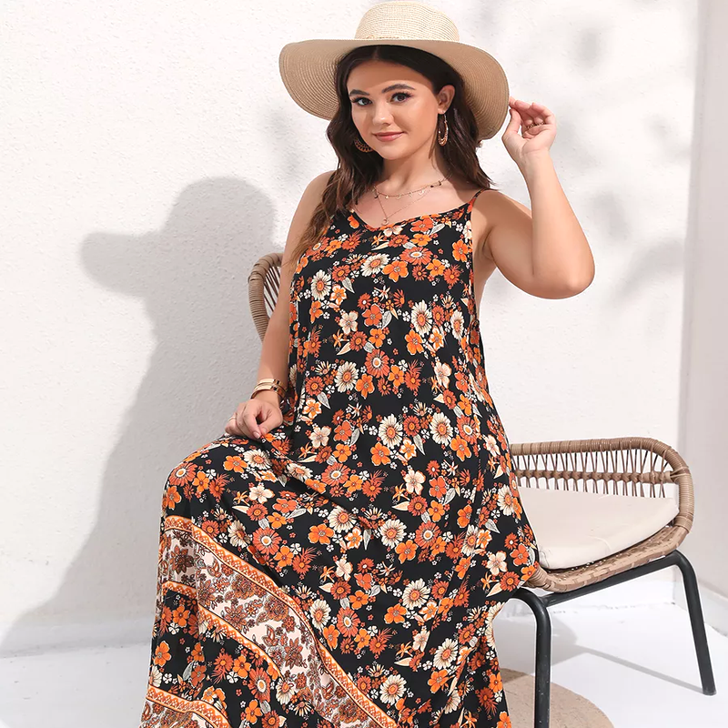 Robe D'été Grande Taille Bretelles et Dos Nu lifestyle 3