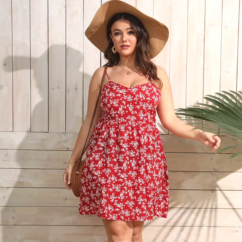 Robe D'été Grande Taille Dos Nu Motif Floral lifestyle 1