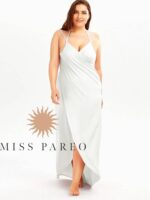 Robe de Plage Grande Taille Style Pareo blanc