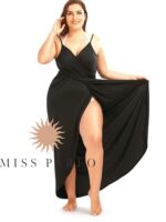 Robe de Plage Grande Taille Style Pareo noir