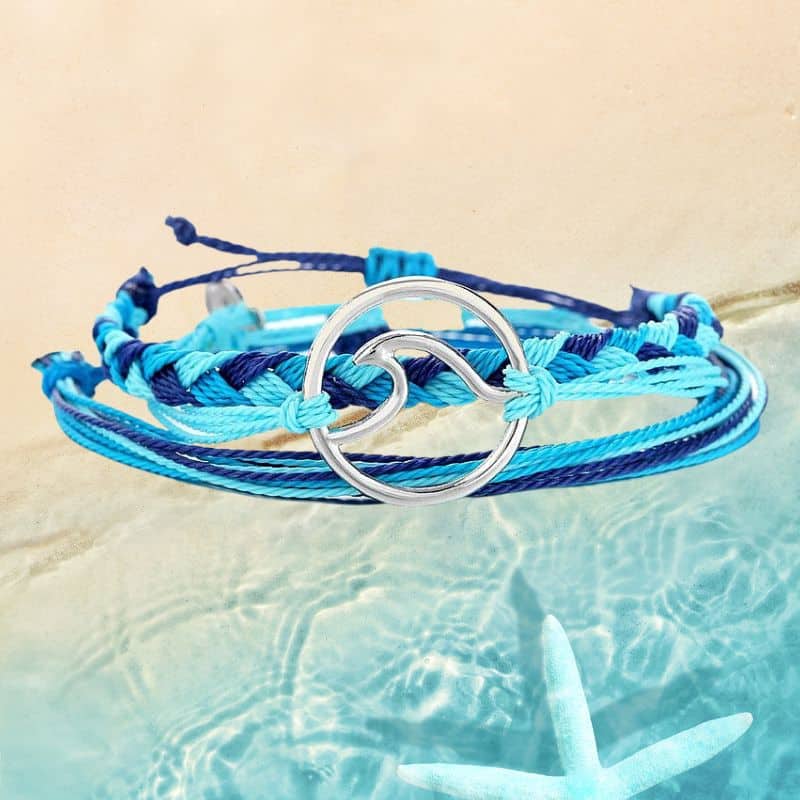 Bracelet en Cordon Tissé Symbole Vague lifestyle 3