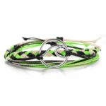 Bracelet en Cordon Tissé Symbole Vague vert