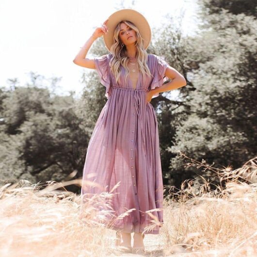 Robe de plage style oversize violet