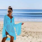 Robe de Plage Légère en Crochet BLEU