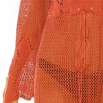 Robe de Plage Légère en Crochet orange detail
