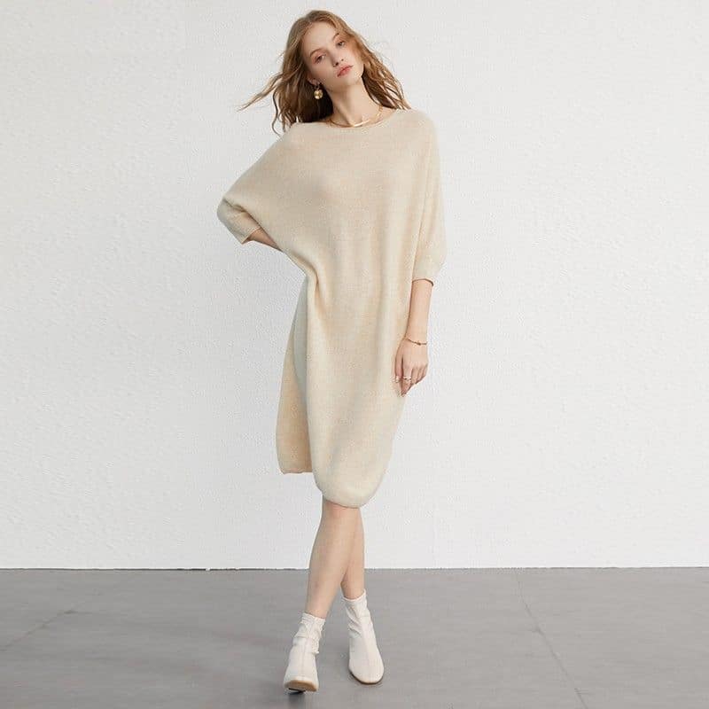 Robe Pull Semi-Longue en Cachemire Pur lifestyle 1