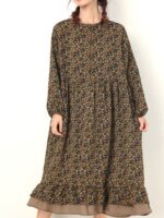 Robe Automne Extra Ample Manches Longues café