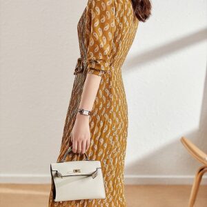 Robe Midi Plissée Tendance Automne dos detail 1