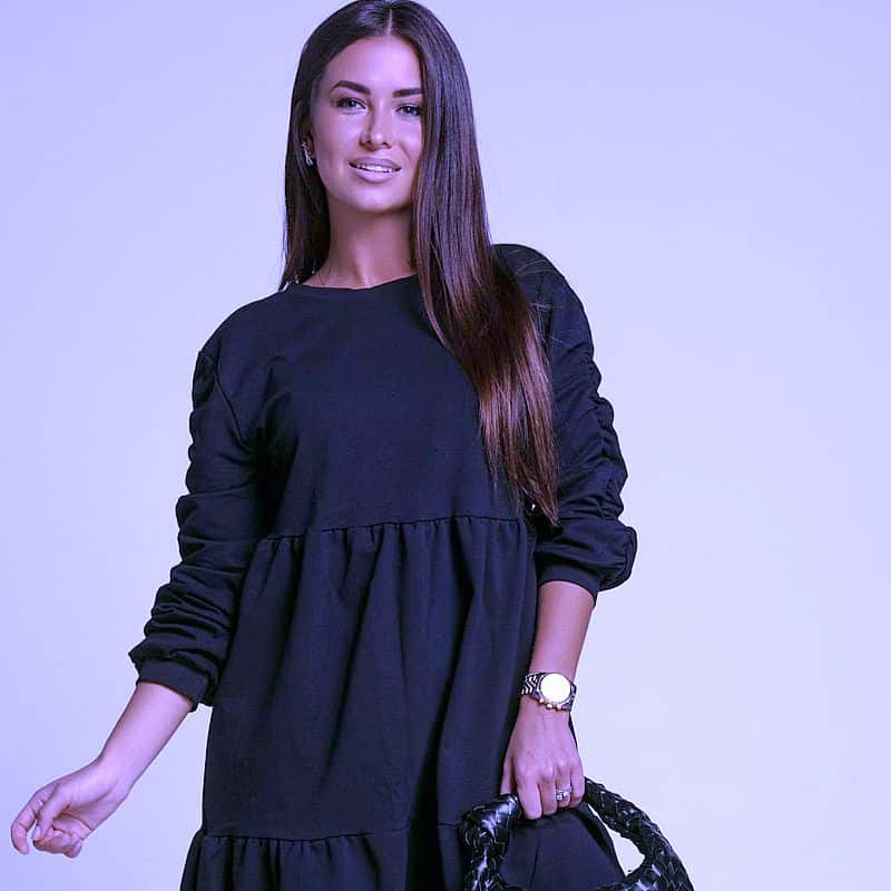 Robe Automne Ample Noeud dans le Dos lifestyle 1