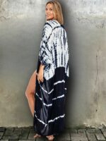 Robe Kimono Tie and Dye Imprimé Ligné Manches Mi-longues DOS DETAIL 1