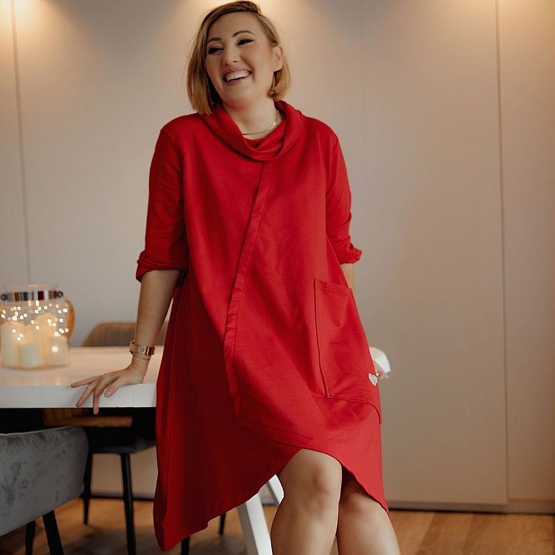 Robe Pull Automne Trapèze Oversize Asymétrique LIFESTYLE 1