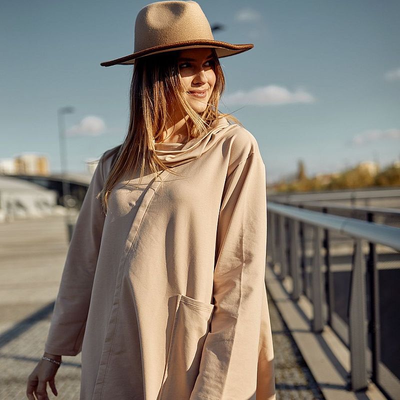 Robe Pull Automne Trapèze Oversize Asymétrique LIFESTYLE 3