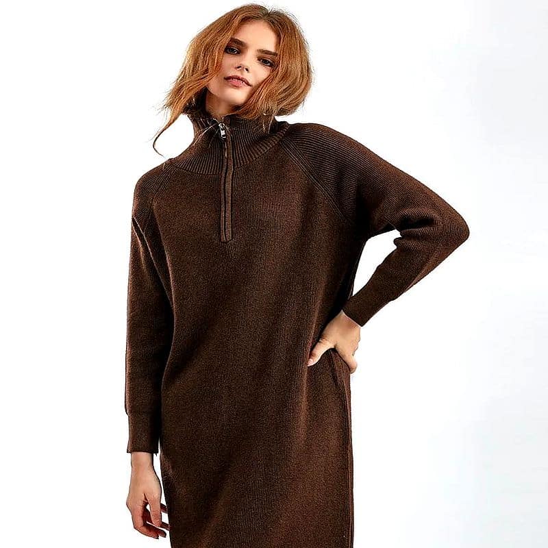 Robe Pull Hiver à Col Roulé et Fermeture Eclair lifestyle 1