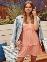 Robe d'Eté Oversize Sans Manche rose