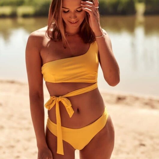 Maillot de Bain 2 Pièces Asymétrique jaune