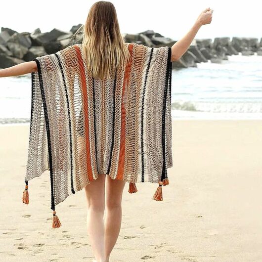 Pareo de Plage Rayée en Crochet produit